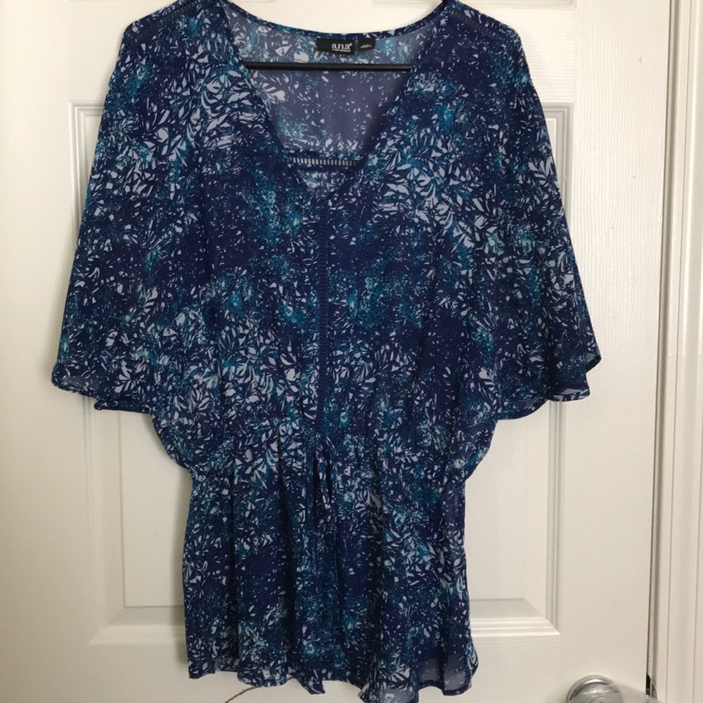 Teal and blue tunic top